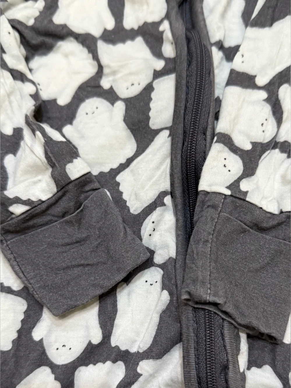 The Little One Shop Halloween Ghost Bamboo Convertible Zippy Romper Unisex 0-3M